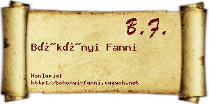 Bökönyi Fanni névjegykártya