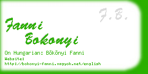 fanni bokonyi business card